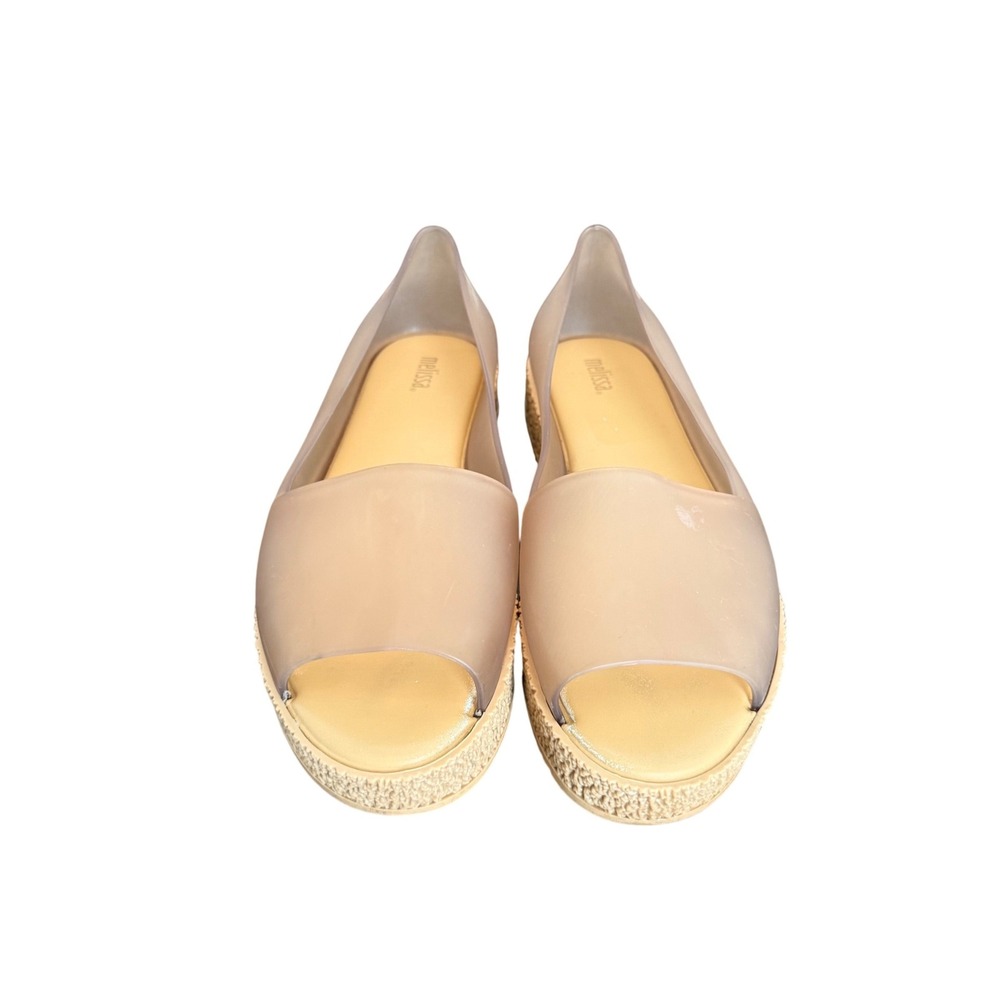 Melissa Mar Sandal Women Beige Translucent‎ Jelly Platform Sandals Size 8